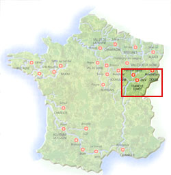 Map of Franche Compte region